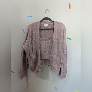 Apricot Cardigan and Vest Set